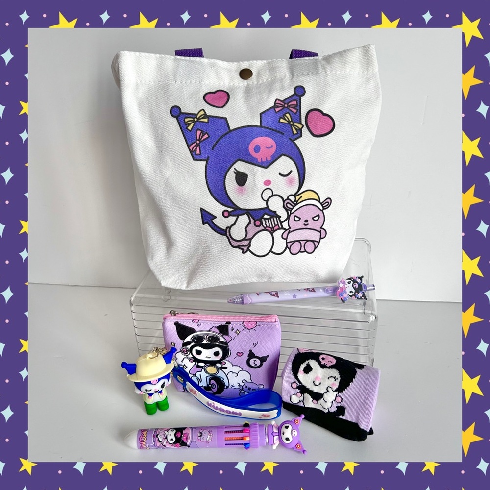 💜(KUR325) Kuromi Adorable 6-Piece Tote Bundle!